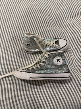Converse Silver Sequin Chuck Taylor All Star High-Top